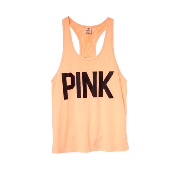 PINK Victoria's Secret Tops - VS PINK • Peach Lace Razorback Tank